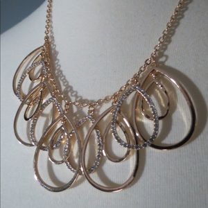 Gold Teardrop Statement Necklace